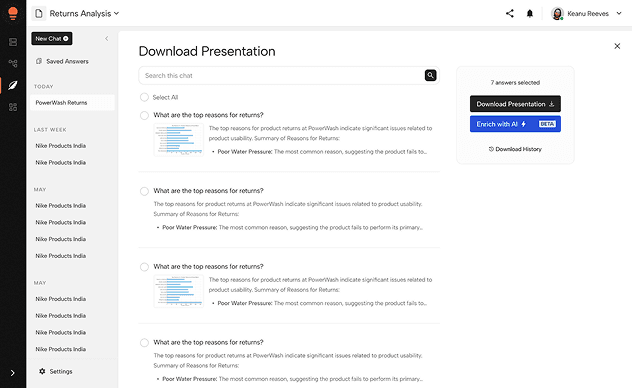 AI-generated presentation export